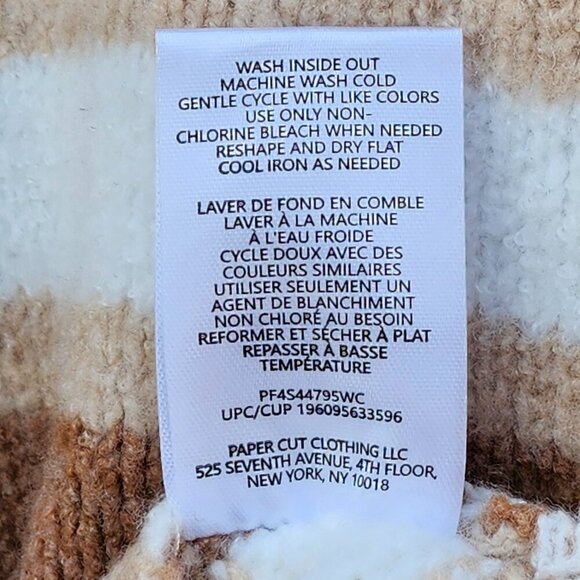 LOVELY Heart Shape Button Sweater Women's Size XL Brown White BNWT WILD SKYE - Picture 7 of 8